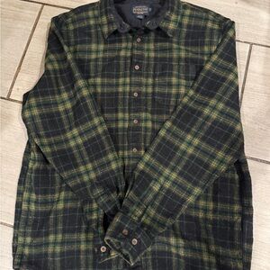 Pendleton Black and Green Plaid Shirt